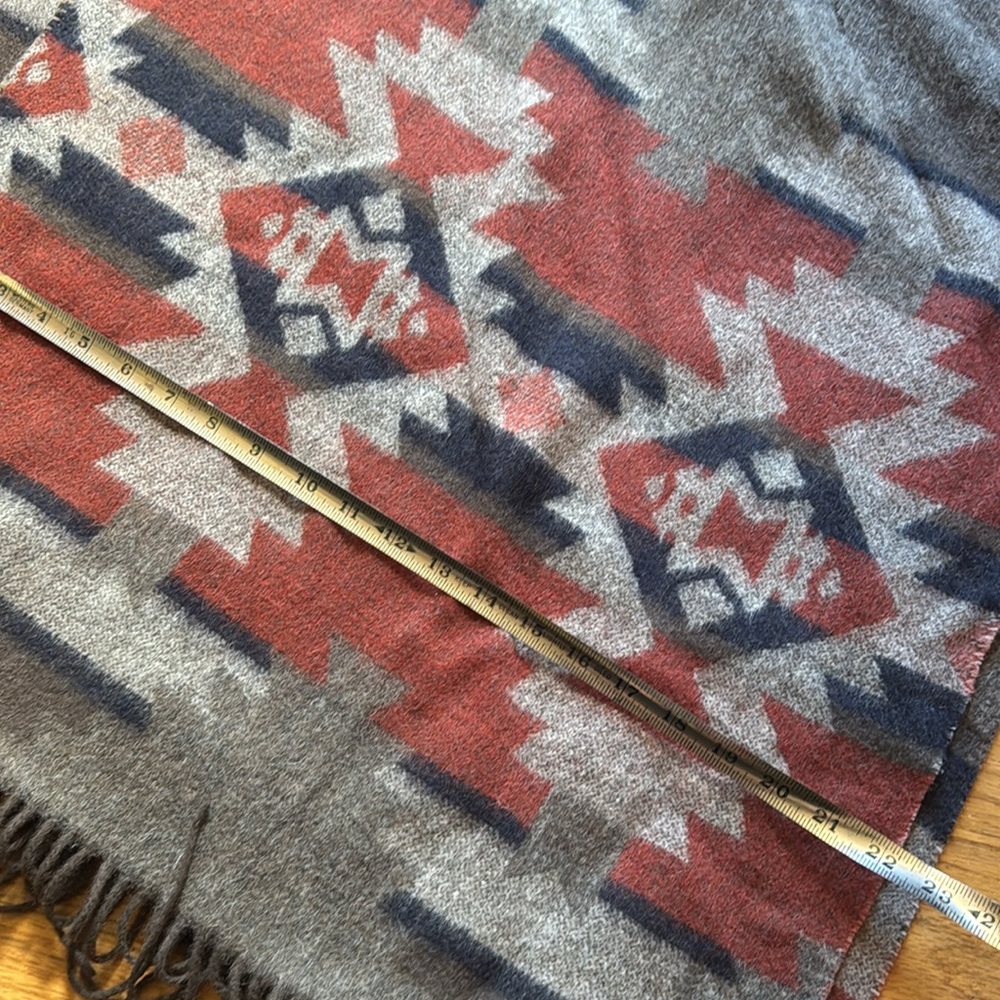 Pendleton Wool Patterned Fringe Shawl - image 5